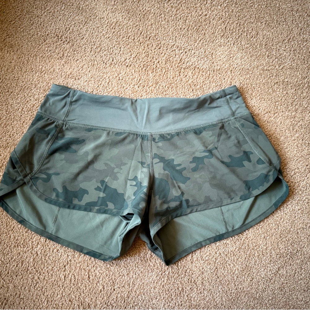 Lulu-B Athletic Shorts in Camouflage Green Speed Shorts